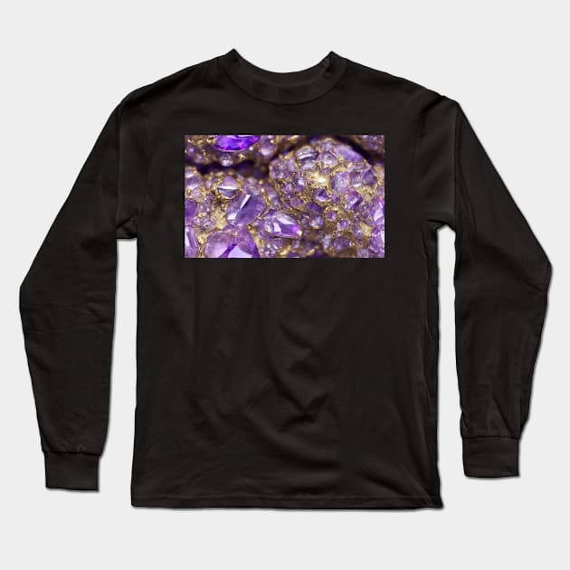 Seamless Amethyst Texture IV Long Sleeve T-Shirt by newdreamsss